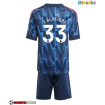 Otroške Nogometnih dresov Arsenal Riccardo Calafiori #33 Gostujoči 2025-26 Kratki rokavi (+ hlače)